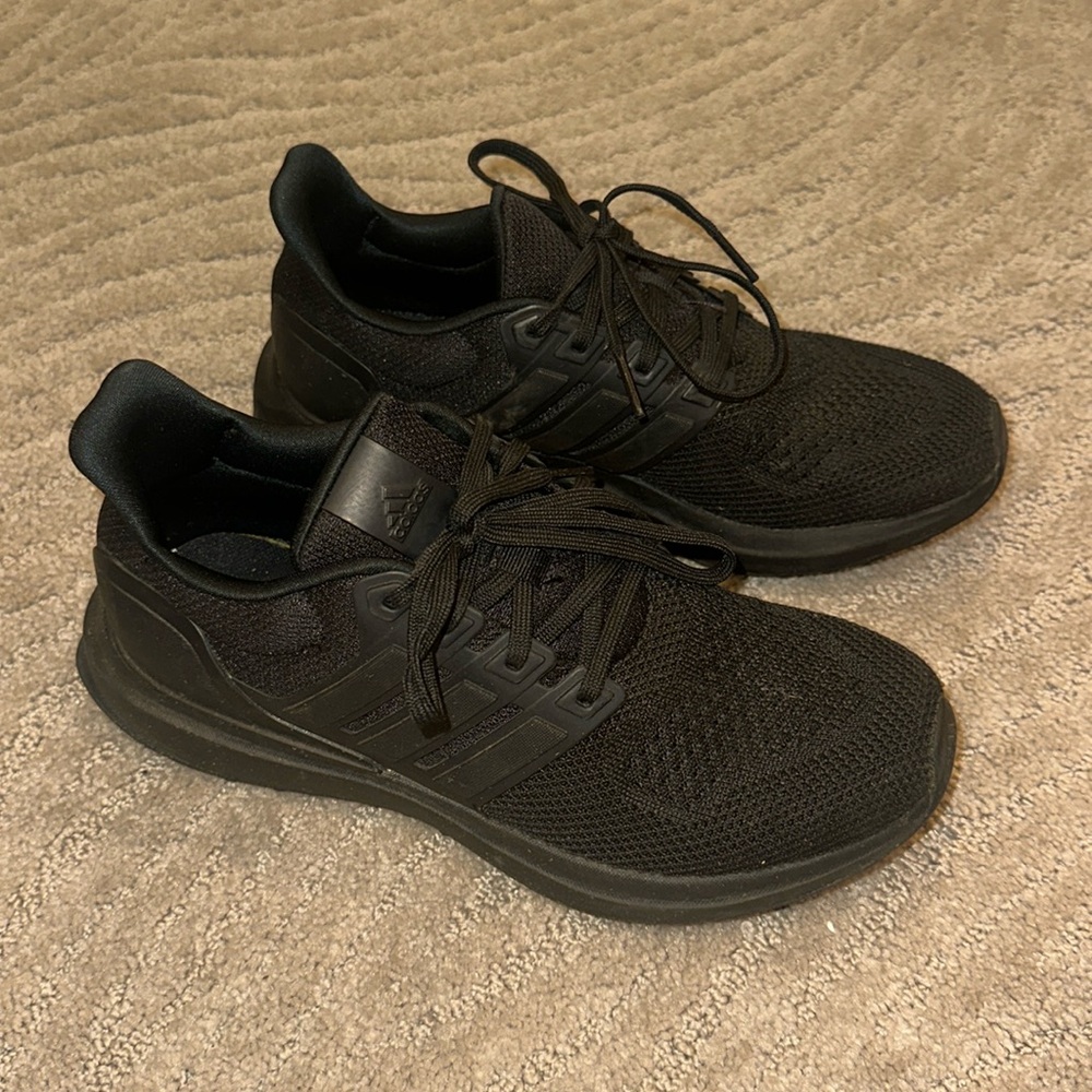 Black Adidas boys sneakers purple